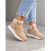 Sportowe Buty Zimowe Trapery Ocieplane Misses Beige