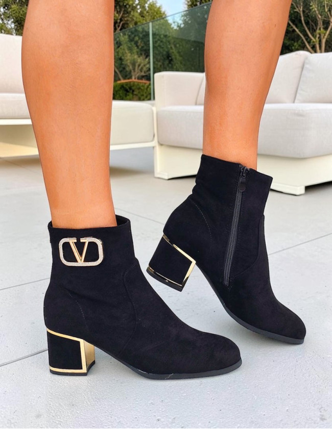 Czarne Eleganckie Botki Na Obcasie Secret Czarne Eleganckie Botki Na Obcasie Secret