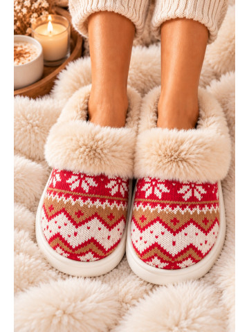 Klapki Kapcie Po Domu z Futerkim Zakryte Palce Merry Klapki Kapcie Po Domu z Futerkim Zakryte Palce Merry