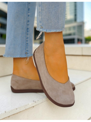 Beżowe Zamszowe Mokasyny Barefoot Ideal