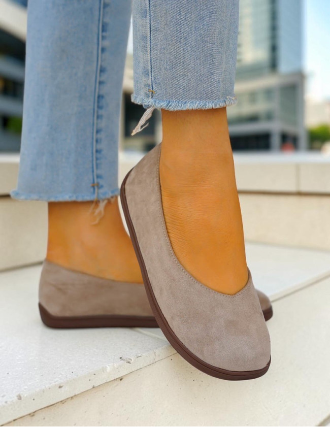 Beżowe Zamszowe Mokasyny Barefoot Ideal Beżowe Zamszowe Mokasyny Barefoot Ideal