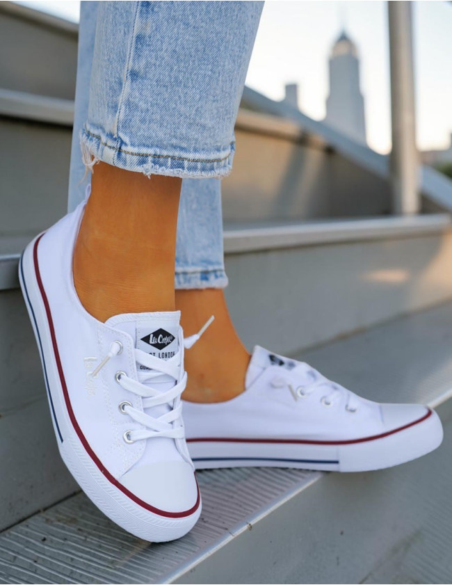 Białe Trampki Tenisówki Buty Sportowe Damskie Lee Cooper