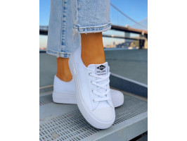 Białe Trampki Buty Sportowe Gruba Podeszwa Lee Cooper