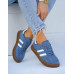 Niebieskie Zamszowe Buty Sportowe Camp City