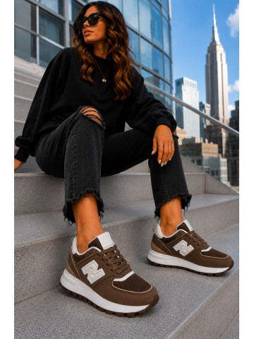 Czekoladowe Buty Sportowe Damskie New Blanced She Czekoladowe Buty Sportowe Damskie New Blanced She