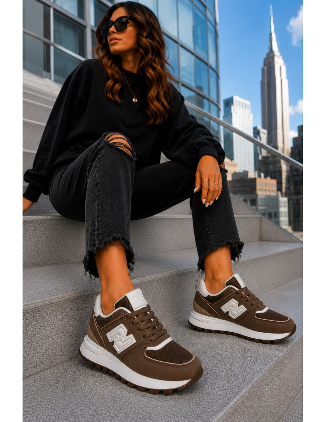 Czekoladowe Buty Sportowe Damskie New Blanced She Czekoladowe Buty Sportowe Damskie New Blanced She