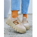Premium Beżowe Skórzane Sportowe Półbuty Trampki Soella