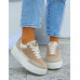 Beżowe Buty Sportowe Trampki Na Platformie NiuNiu