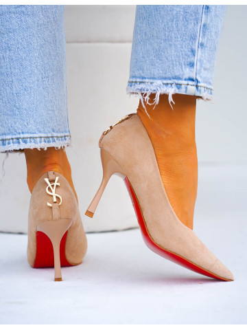 Eleganckie Beżowe Szpilki Czólenka Yes Saint