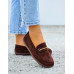 Czekoladowe Zamszowe Mokasyny Barefoot Comfort