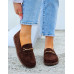 Czekoladowe Zamszowe Mokasyny Barefoot Comfort