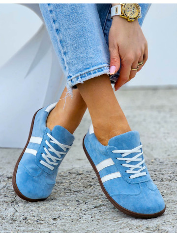 Zamszowe Buty Sportowe Barefoot Niebieskie
