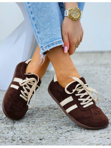 Zamszowe Buty Sportowe Barefoot Czekoladowe