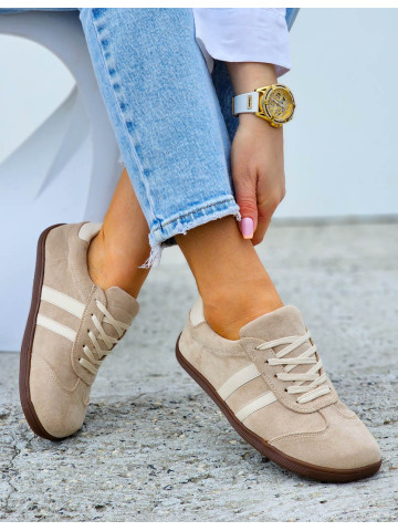 Zamszowe Buty Sportowe Barefoot Beżowe