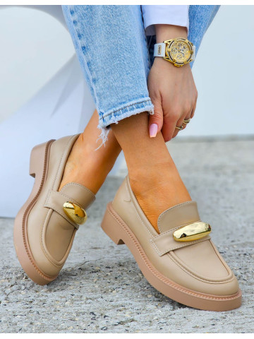 Mokasyny Damskie Na Grubej Podeszwie Sara Nude