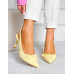Sandały Damskie Na Obcasie z Zakrytym Noskiem Veness Żółte