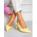 Sandały Damskie Na Obcasie z Zakrytym Noskiem Veness Żółte