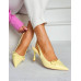 Sandały Damskie Na Obcasie z Zakrytym Noskiem Veness Żółte