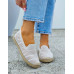 Ażurowe Espadryle Mokasyny Na Plecionej Podeszwie Beige