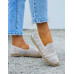 Ażurowe Espadryle Mokasyny Na Plecionej Podeszwie Beige