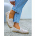 Ażurowe Espadryle Mokasyny Na Plecionej Podeszwie Beige