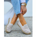 Ażurowe Espadryle Mokasyny Na Plecionej Podeszwie Beige