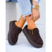 Klapki Na Platformie z Zakrytymi Palcami Czekoladowe