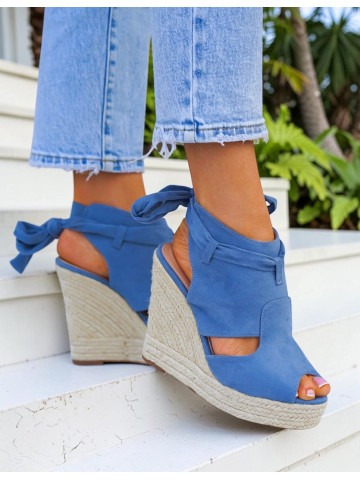 Lekkie Sandały Na Koturnie Summer Blue