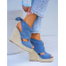 Lekkie Sandały Na Koturnie Summer Blue