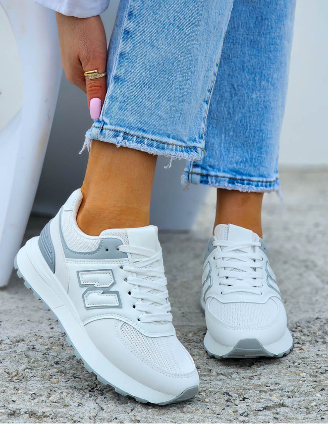 Biało-Szare Buty Sportowe Damskie New Blanced