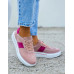 Premium Różowe Skórzane Sportowe Półbuty Trampki Peach