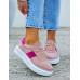 Premium Różowe Skórzane Sportowe Półbuty Trampki Peach