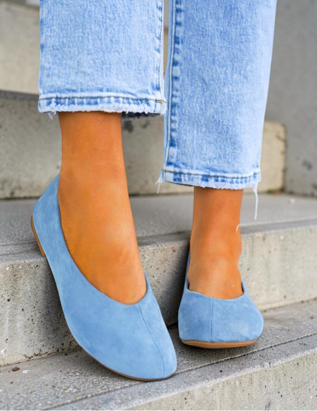Mięciutkie Wygodne Baleriny Barefoot Niebieskie Mięciutkie Wygodne Baleriny Barefoot Niebieskie