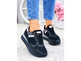 Buty Sportowe Na Platformie Sneakersy Prinss Black