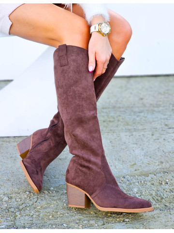 Czekoladowe Zamszowe Kozaki Kowbojki CityChic Czekoladowe Zamszowe Kozaki Kowbojki CityChic