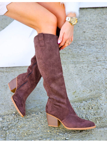 Czekoladowe Zamszowe Kozaki Kowbojki CityChic Czekoladowe Zamszowe Kozaki Kowbojki CityChic