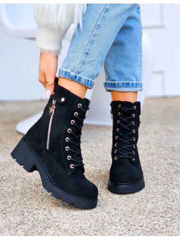 Botki Damskie Ocieplane Zimowe Oficerki Zamszowe Na Klocku Botki Damskie Ocieplane Zimowe Oficerki Zamszowe Na Klocku