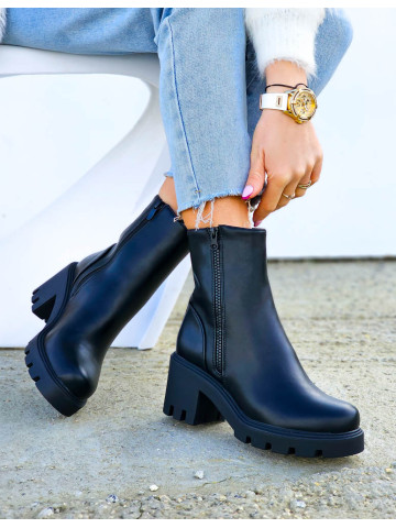 Skórzane Botki Blogerki Na Slupku Daren