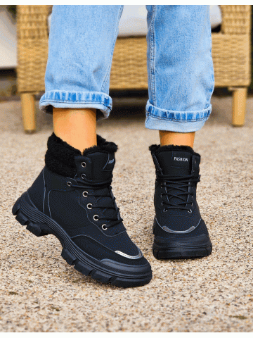 Sportowe Zimowe Botki Damskie Śniegowce Tarex Black Sportowe Zimowe Botki Damskie Śniegowce Tarex Black