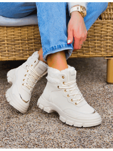 Sportowe Zimowe Botki Damskie Śniegowce Tarex Beige Sportowe Zimowe Botki Damskie Śniegowce Tarex Beige