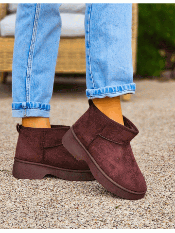 Botki Śniegowce Na Platformie Chocolate Botki Śniegowce Na Platformie Chocolate