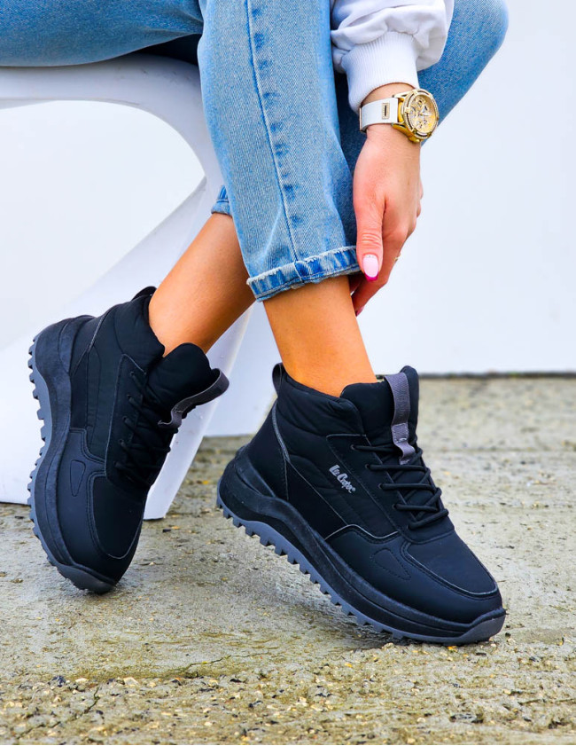 Sportowe Buty Zimowe Trapery Ocieplane Lee Cooper Black Sportowe Buty Zimowe Trapery Ocieplane Lee Cooper Black