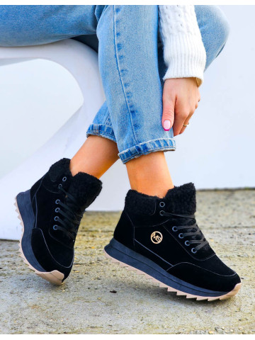 Sportowe Buty Zimowe Trapery Ocieplane Miss Black Sportowe Buty Zimowe Trapery Ocieplane Miss Black