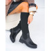 Czarne Kozaki z Elastyczną Cholewką Madam Black