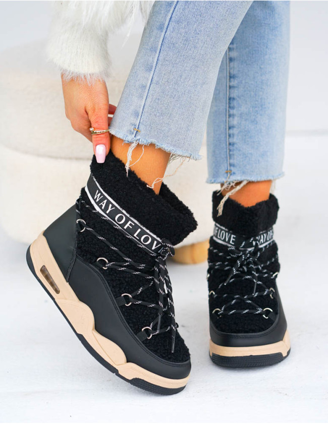 Krótkie Botki Damskie Śniegowce Sznurowane Snowing Krótkie Botki Damskie Śniegowce Sznurowane Snowing