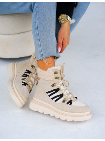 Sportowe Buty Zimowe Trapery Śniegowce Ocieplane Jordan Beige