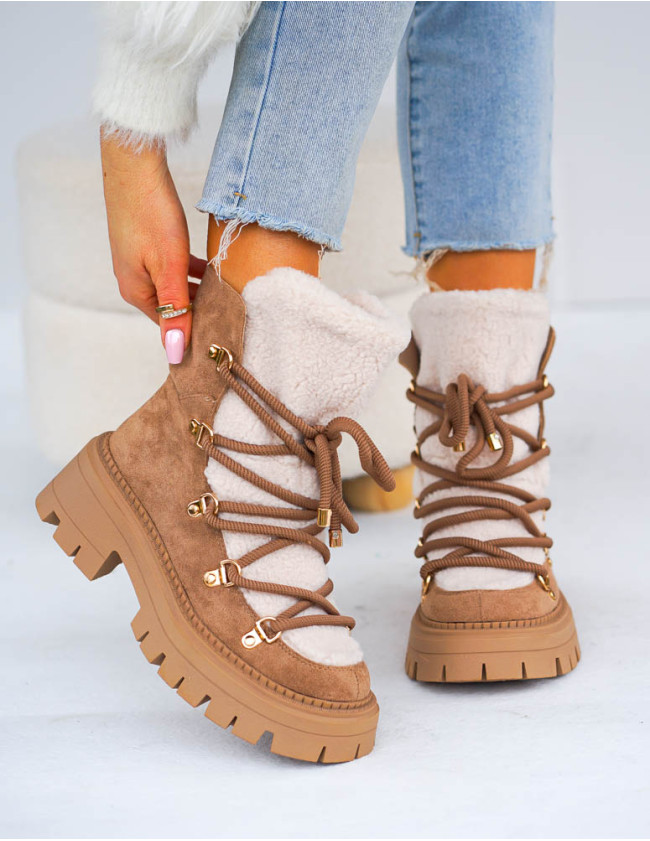 Śniegowce Zimowe Botki Damskie z Kożuszkiem Freezing Śniegowce Zimowe Botki Damskie z Kożuszkiem Freezing