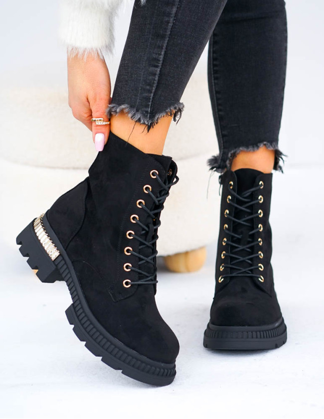 Klasyczne Botki Zamszowe Oficerki Na Grubej Podeszwie Victory Klasyczne Botki Zamszowe Oficerki Na Grubej Podeszwie Victory