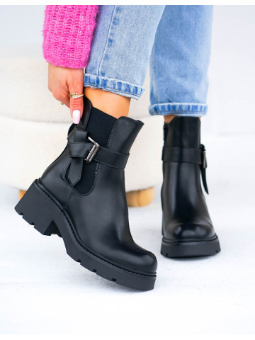 Botki Damskie Zimowe Ze Skóry Na Klocku Ocieplane Promiss Botki Damskie Zimowe Ze Skóry Na Klocku Ocieplane Promiss