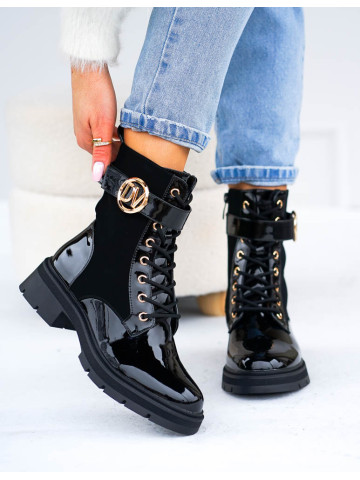 Botki Damskie Buty Zimowe Ocieplane Oficerki Davine Botki Damskie Buty Zimowe Ocieplane Oficerki Davine